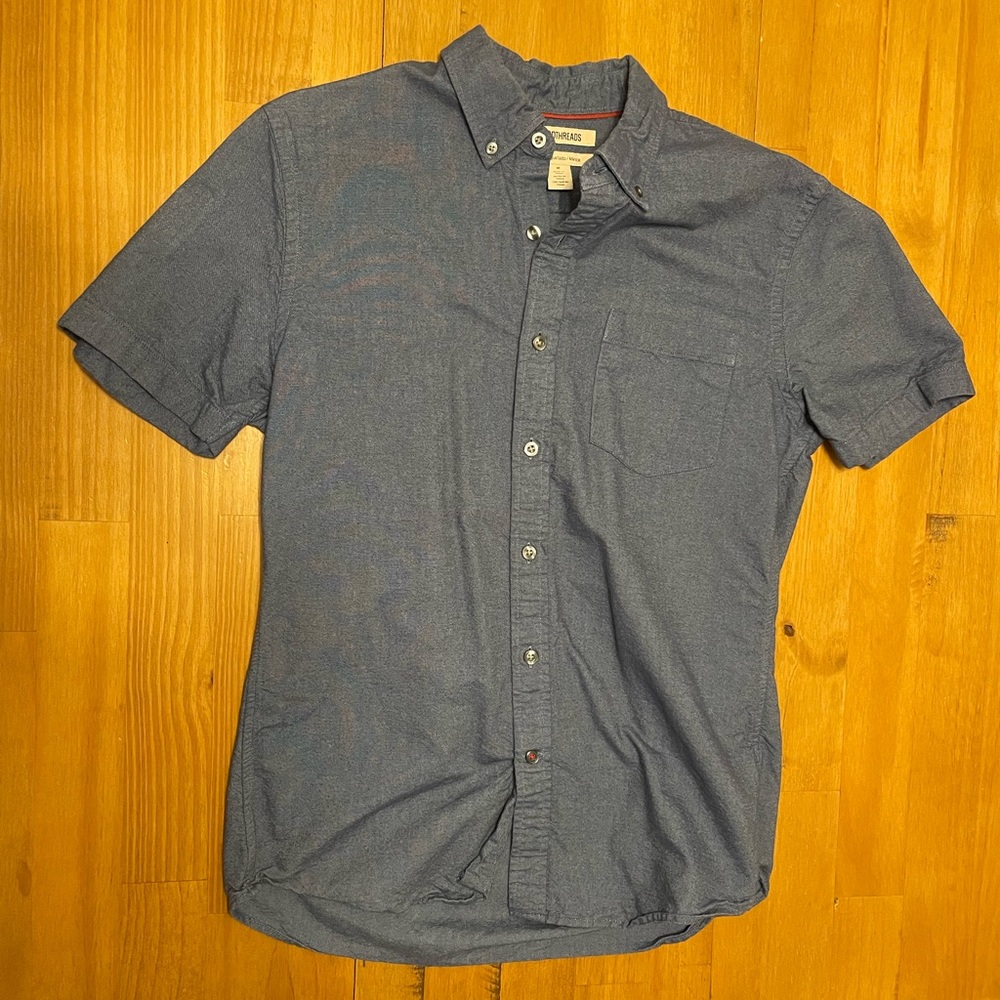 Goodthreads Blue Button-Up Tshirt Medium - image 1